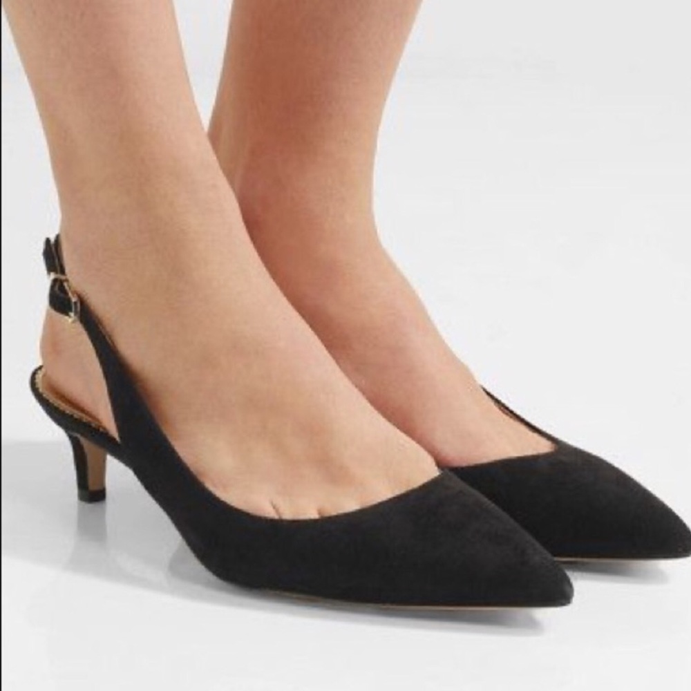 SAM EDELMAN | Black Suede Ludlow Slingback low Heels